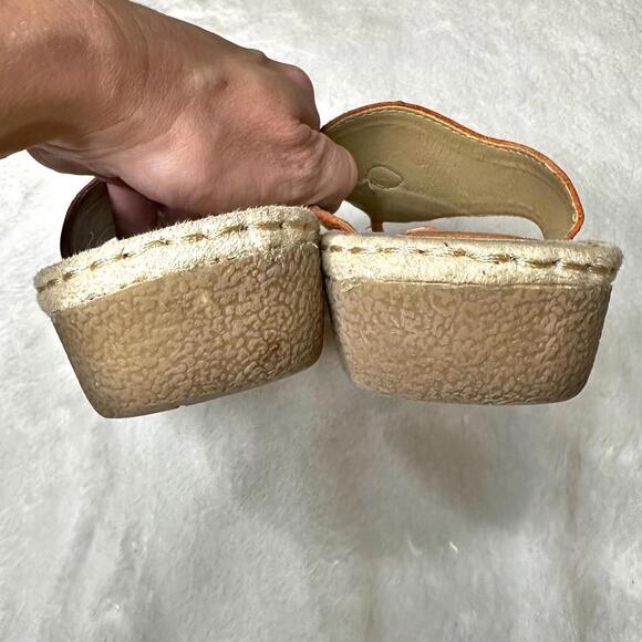 Croft & Barrow Sole (Sense)ability Flower Leather Thong Sandals Orange Women's 6 - Picture 5 of 11